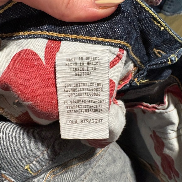 Lucky Brand Dark Blue Straight Leg Raw Hem Jeans‎- Size 00 - Picture 4 of 4